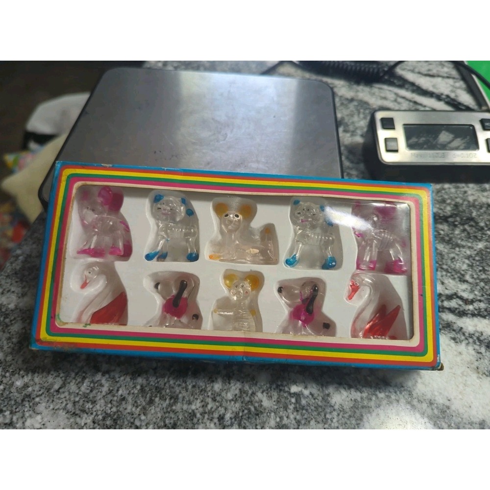 Vintage 1970s Decorative Crystal Pets Animal Figurines Ornamental Box of 10